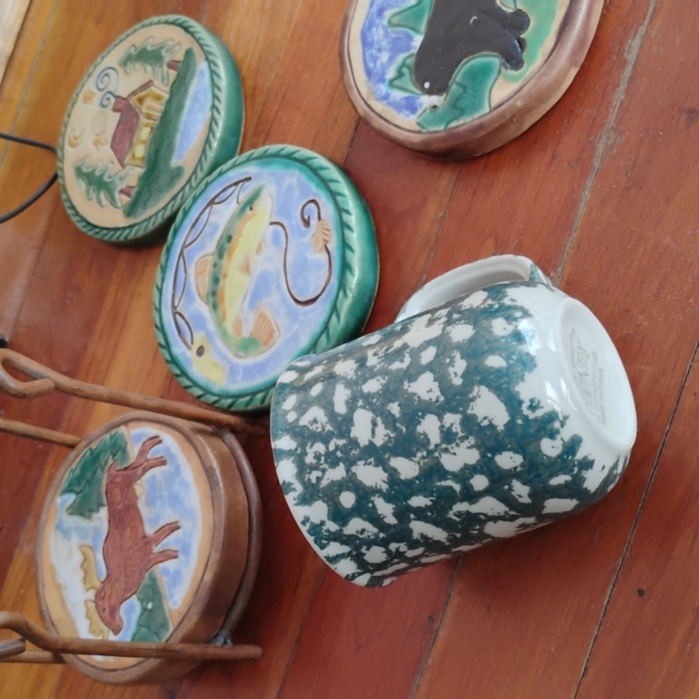 🫎 North Country SPONGEWARE MUG CABIN RUSTIC LODGE🌲 EPLVC TIENSHAN